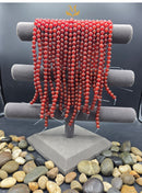 Natural Red Agate Beads | 10mm Round | Polished Strand for Jewelry Making