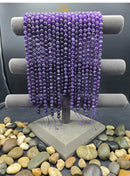 Tanzanian Amethyst Beads | 10mm Natural Round Gemstones | Polished Strand for Jewelry Making