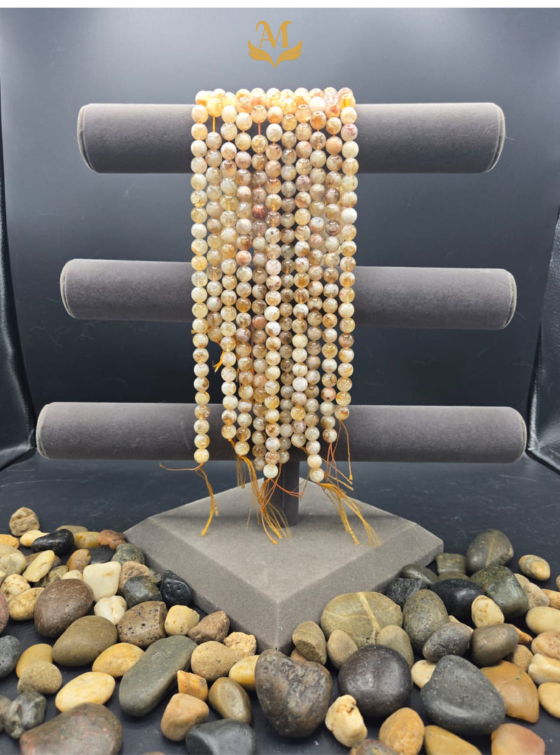 Natural Citrine Beads | 10mm Round | Golden Quartz Strand | Origin: Tanzania