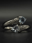 Natural Blue Topaz Sterling Silver Ring