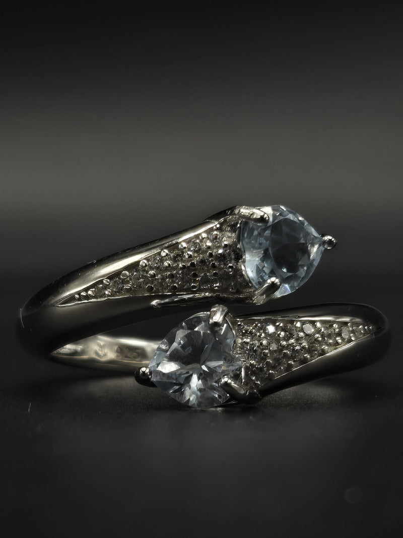 Natural Blue Topaz Sterling Silver Ring