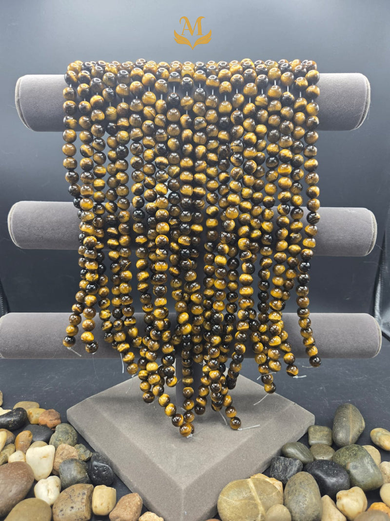 Natural Yellow Tiger Eye Beads | 10mm Round | Polished Strand for Jewelry Making