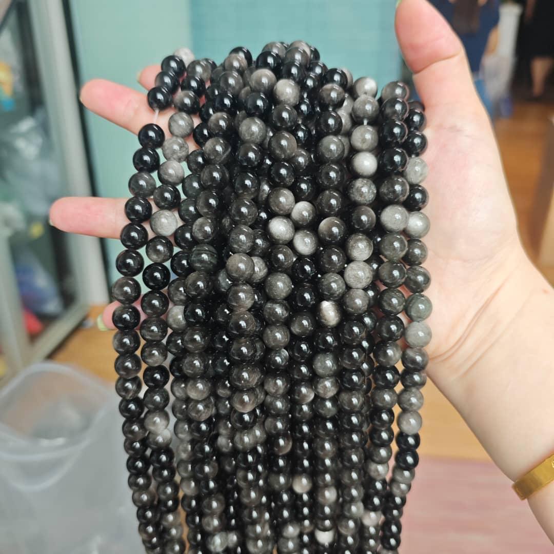 Natural Black Obsidian Beads 10mm Round Polished Strand for Jewelry Making Natural Black Obsidian Beads