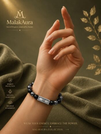 Black Shield Protection Bracelet with Inner Code 925