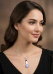 Gemini - Light Sky Blue Agate Birthstone Necklace