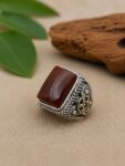 Royal Liver Red Yemni Agate 925 Silver Ring