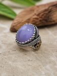 Malak Aura Royal Violet Yemeni Agate Ring – 925 Silver