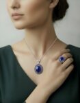 Yemeni Blue Violet Agate Jewelry Set