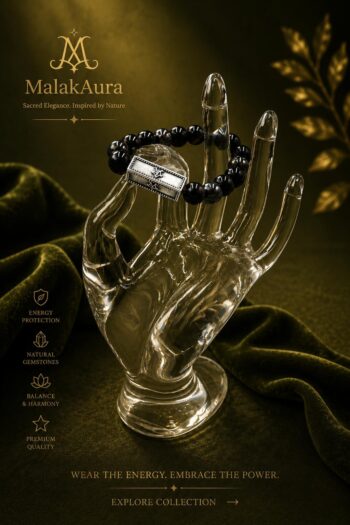 Black Shield Protection Bracelet with Inner Code 925