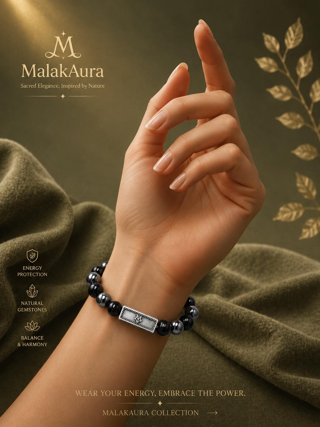 Black Shield Protection Bracelet with Inner Code 925 Black Shield Protection Bracelet with Inner Code 925